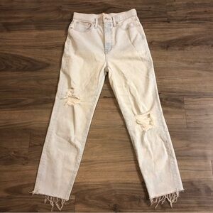 Madewell Jeans Women's 27 The Momjean in Harman Raw Hem Edition High Rise Preppy
